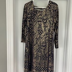 NWT Lilly Pulitzer Ophelia Dress Gold Metallic - Foil tails of the sea